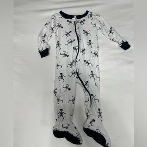 Playful Skeleton Print Kids Footie Pajamas